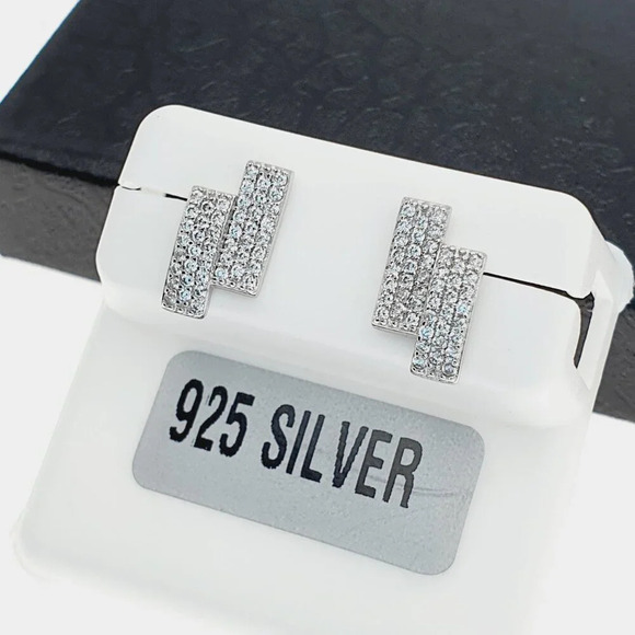 "925 sterling silver luxury CZ earrings for women/girls, Best for gift, RJUS2203 - Picture 4 of 11
